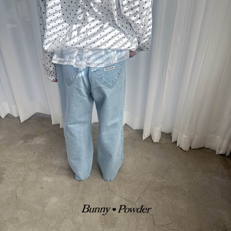 Bunny Powder - Korean Children Fashion - #fashionkids - Heart Denim Pants - 6