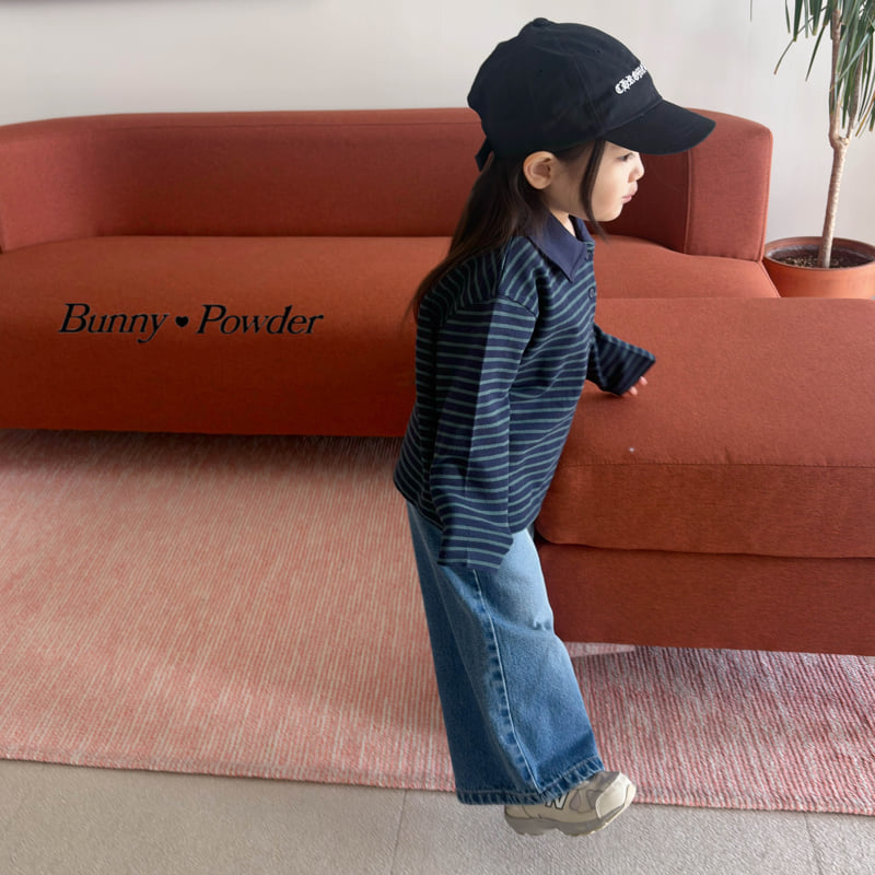 Bunny Powder - Korean Children Fashion - #kidsshorts - Mark Collar Tee - 5