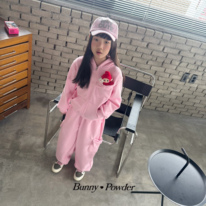 Bunny Powder - Korean Children Fashion - #kidsshorts - Ribbon Pocket Hood Zip-Up - 3