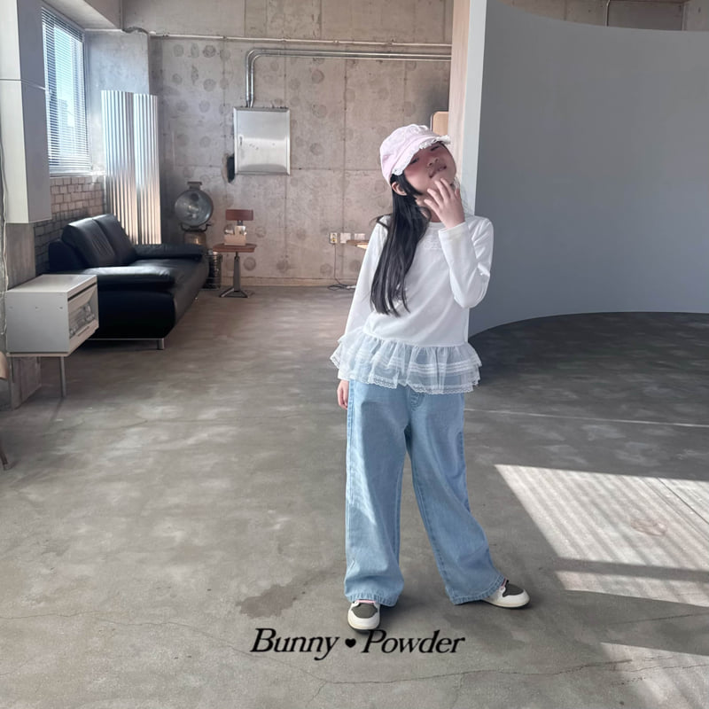Bunny Powder - Korean Children Fashion - #kidsstore - Heart Denim Pants - 8