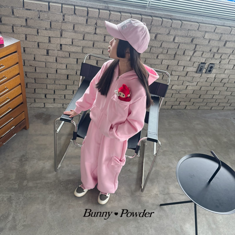 Bunny Powder - Korean Children Fashion - #kidzfashiontrend - Ribbon Pocket Hood Zip-Up - 5