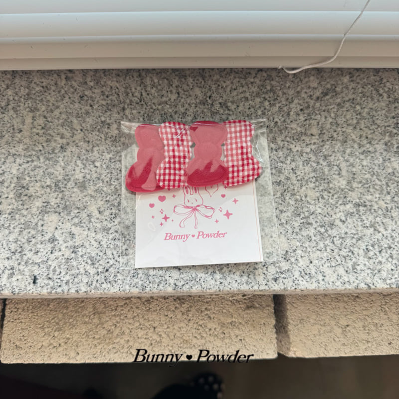 Bunny Powder - Korean Children Fashion - #kidzfashiontrend - Kiki Ribbon Hairpin