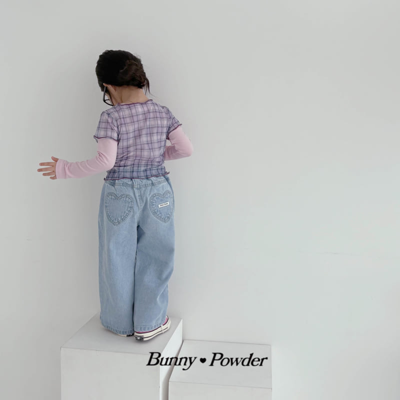 Bunny Powder - Korean Children Fashion - #kidzfashiontrend - Heart Denim Pants - 9