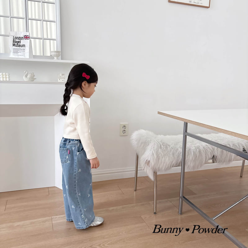 Bunny Powder - Korean Children Fashion - #magicofchildhood - Ribbon Denim Pants - 11