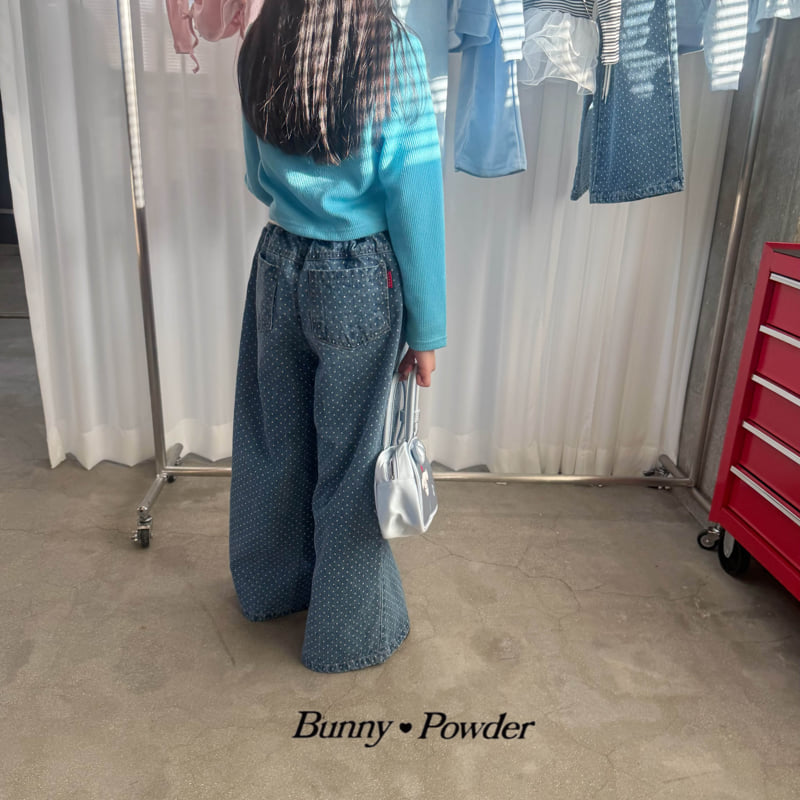 Bunny Powder - Korean Children Fashion - #minifashionista - Dot Denim Pants - 6