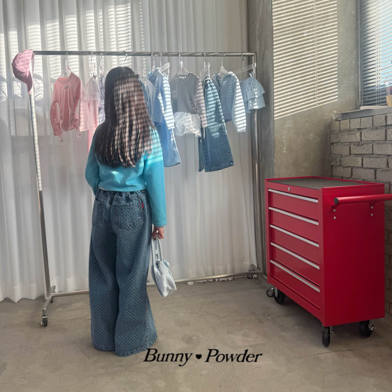 Bunny Powder - Korean Children Fashion - #prettylittlegirls - Dot Denim Pants - 7