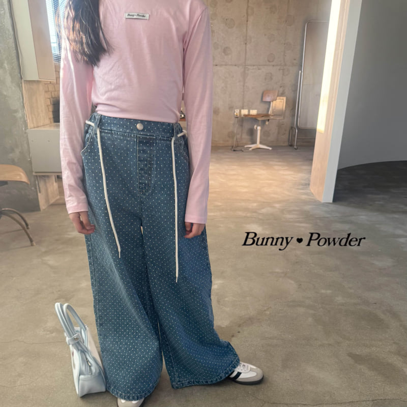 Bunny Powder - Korean Children Fashion - #stylishchildhood - Dot Denim Pants - 10