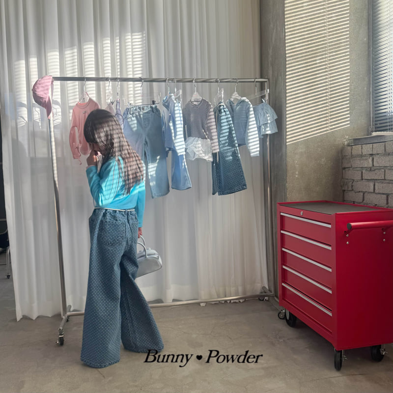Bunny Powder - Korean Children Fashion - #todddlerfashion - Dot Denim Pants - 8