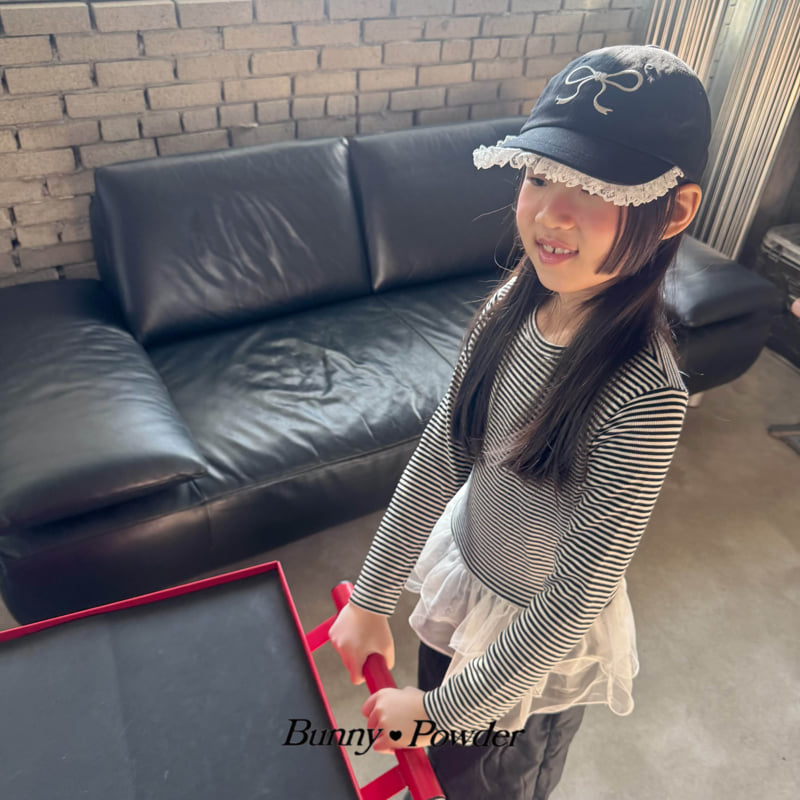 Bunny Powder - Korean Children Fashion - #todddlerfashion - Sheer Striped Tee - 8