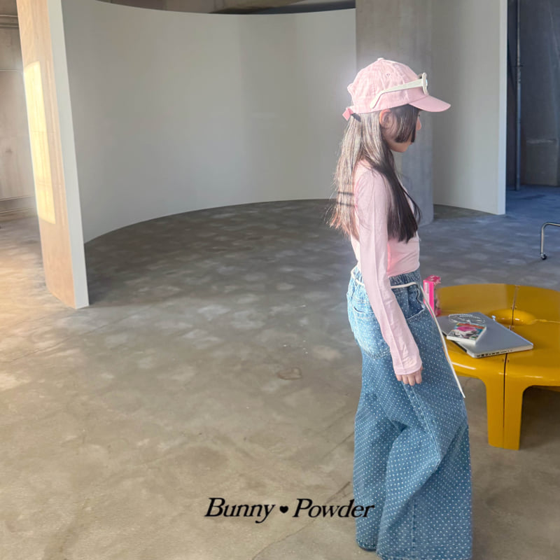 Bunny Powder - Korean Children Fashion - #toddlerclothing - Dot Denim Pants - 9