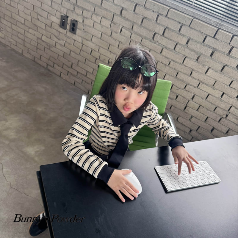 Bunny Powder - Korean Children Fashion - #toddlerclothing - High-Teen Collar Tee - 6