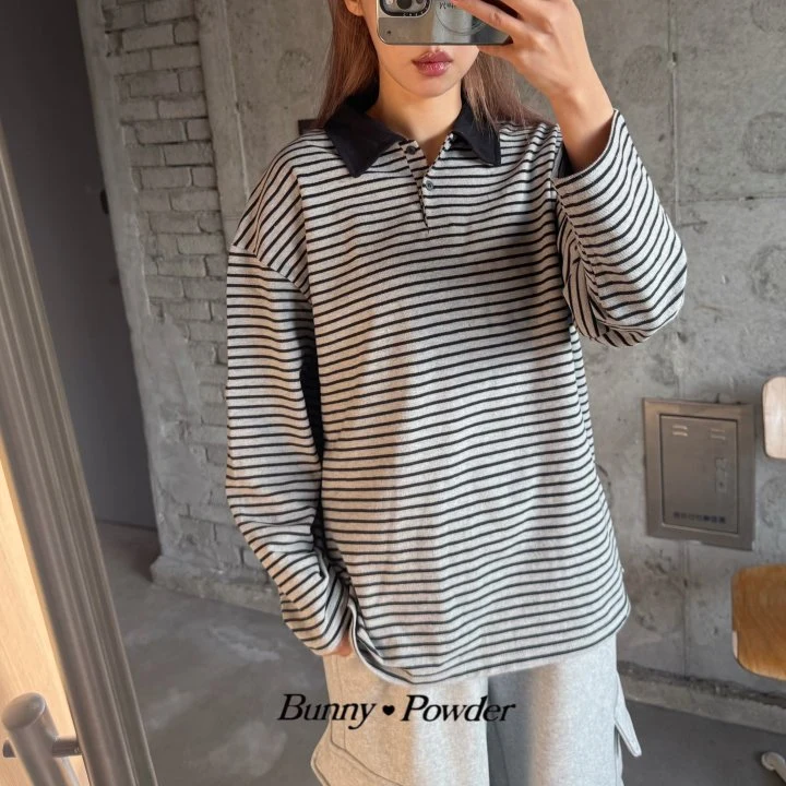 Bunny Powder - Korean Women Fashion - #momslook - Mark Collar Tee (Adult) - 2