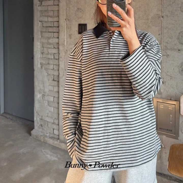 Bunny Powder - Korean Women Fashion - #momslook - Mark Collar Tee (Adult) - 8