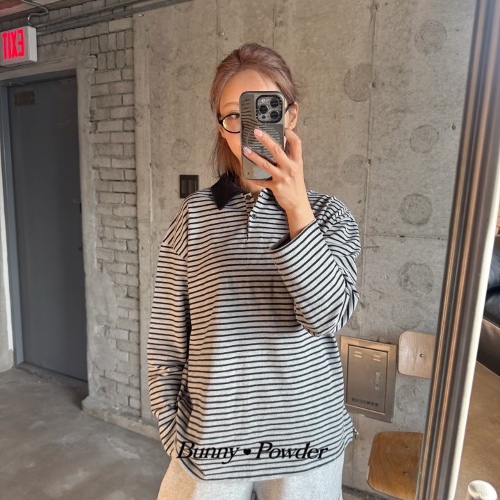 Bunny Powder - Korean Women Fashion - #womensfashion - Mark Collar Tee (Adult) - 9