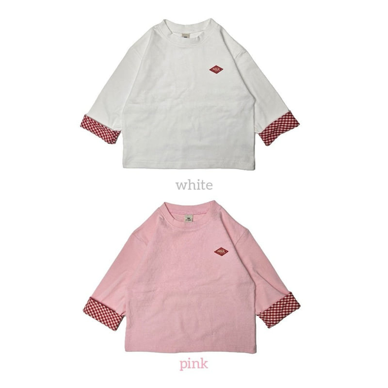 Bymimi - Korean Children Fashion - #fashionkids - Check Color Tee