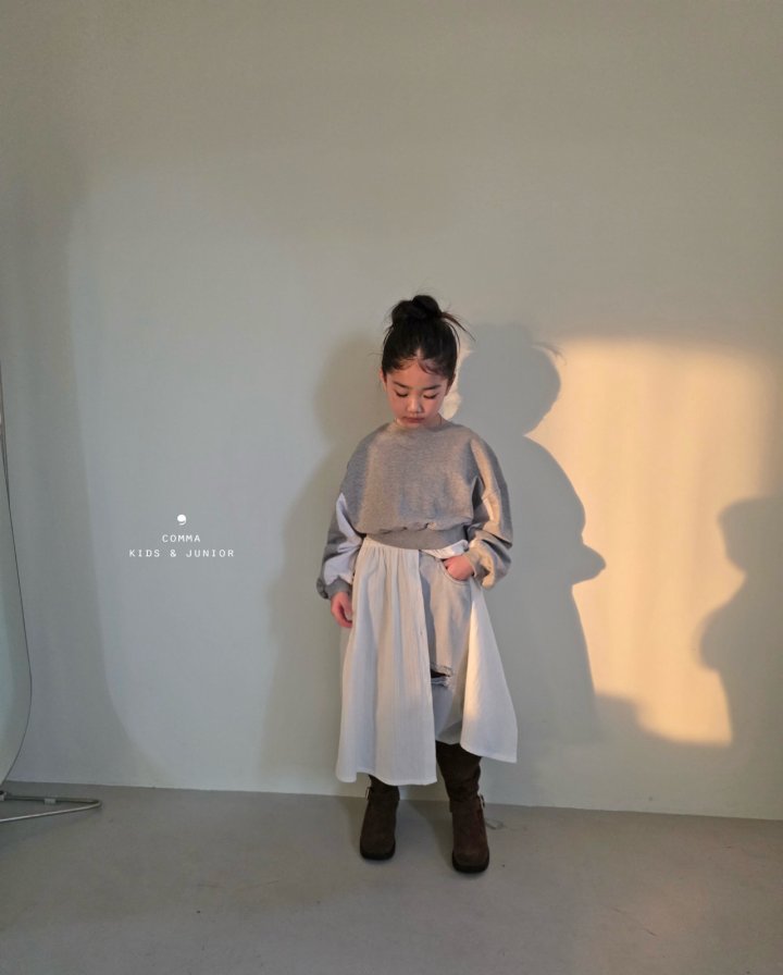 Comma - Korean Children Fashion - #kidzfashiontrend - Half Half Sweatshirt - 4