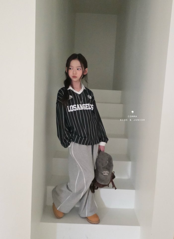 Comma - Korean Children Fashion - #childofig - Double-Line Diagonal Pants - 8