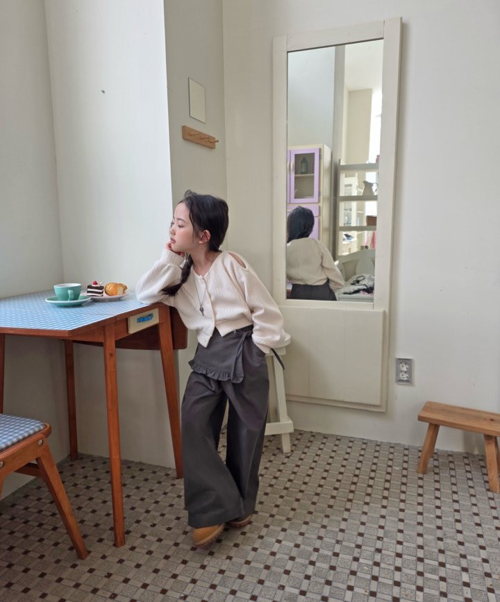 Comma - Korean Children Fashion - #childofig - Asymmetrical Slit Cardigan
