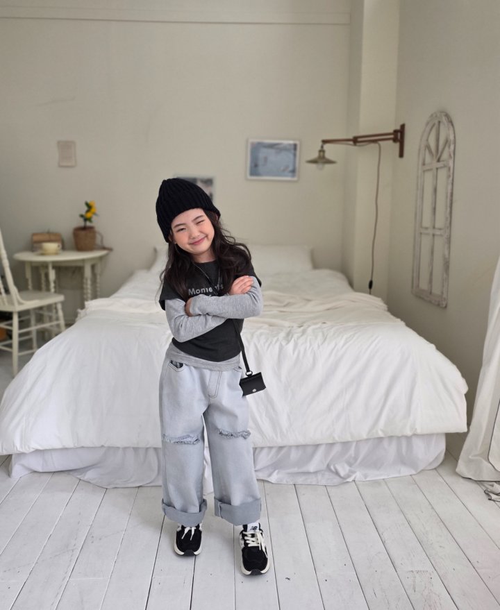 Comma - Korean Children Fashion - #designkidswear - Ripped Denim Pants - 4
