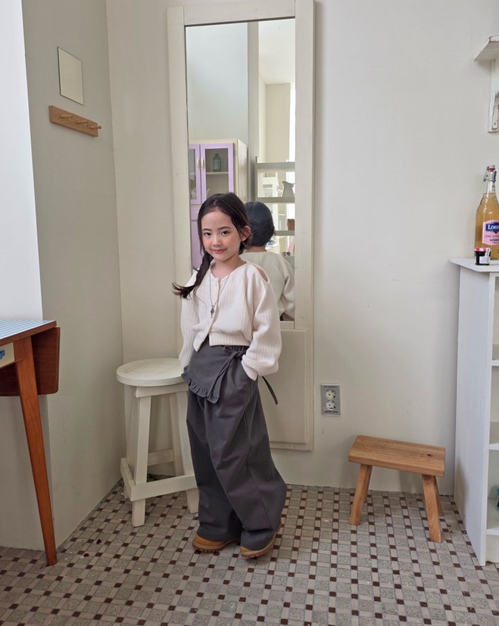 Comma - Korean Children Fashion - #discoveringself - Asymmetrical Slit Cardigan - 5