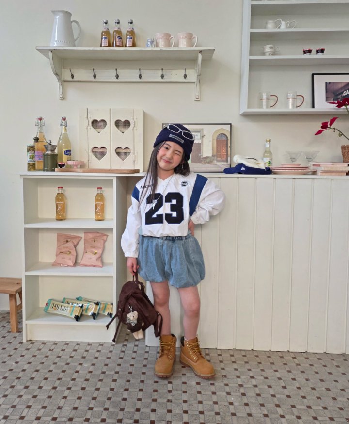 Comma - Korean Children Fashion - #kidsshorts - Balloon Skirt Pants (Denim) - 12