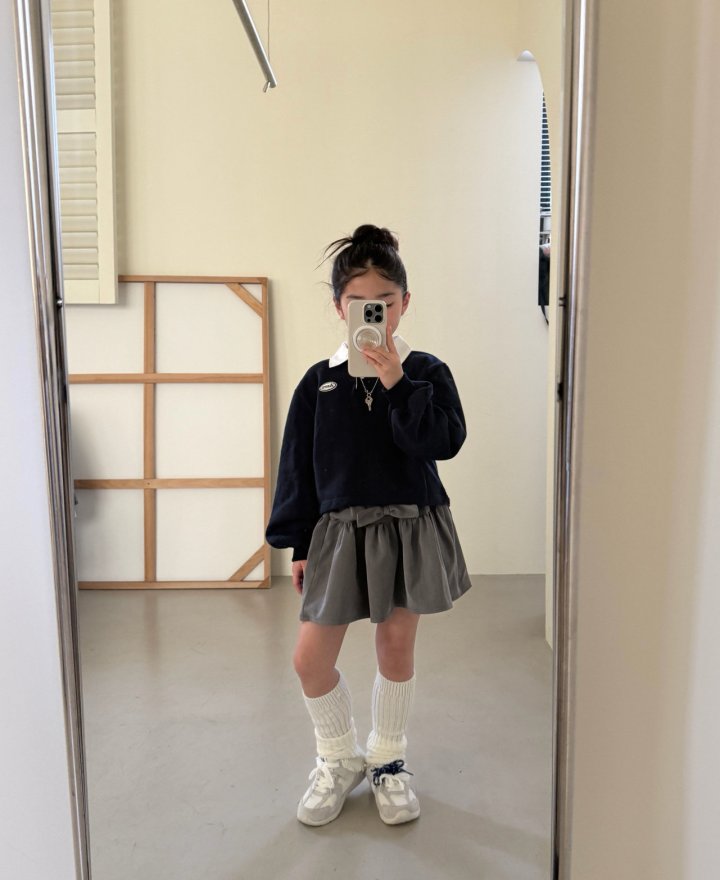 Comma - Korean Children Fashion - #kidsshorts - Embroidered Collar Tee - 11