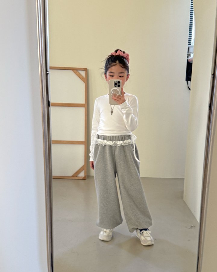 Comma - Korean Children Fashion - #kidsstore - Lace Jogger Pants (Kids) - 6