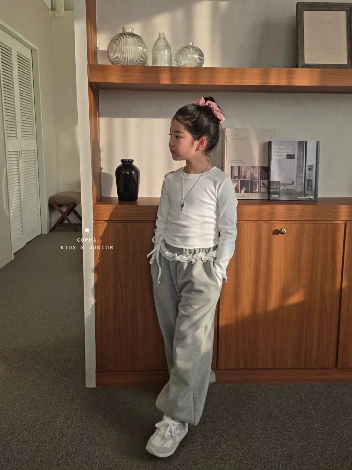 Comma - Korean Children Fashion - #kidsstore - Lace Jogger Pants (Junior) - 5