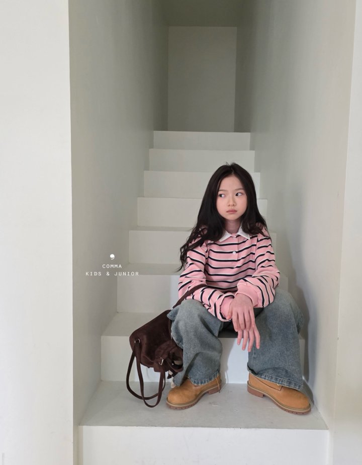 Comma - Korean Children Fashion - #kidzfashiontrend - Short Collar Tee - 5
