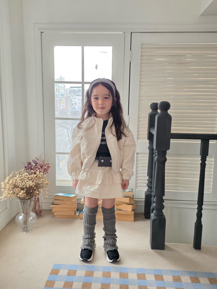 Comma - Korean Children Fashion - #littlefashionista - Stripe Crop Jacket - 9
