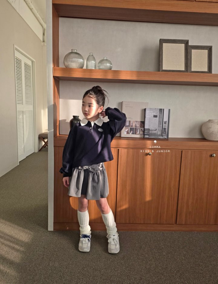 Comma - Korean Children Fashion - #littlefashionista - Embroidered Collar Tee