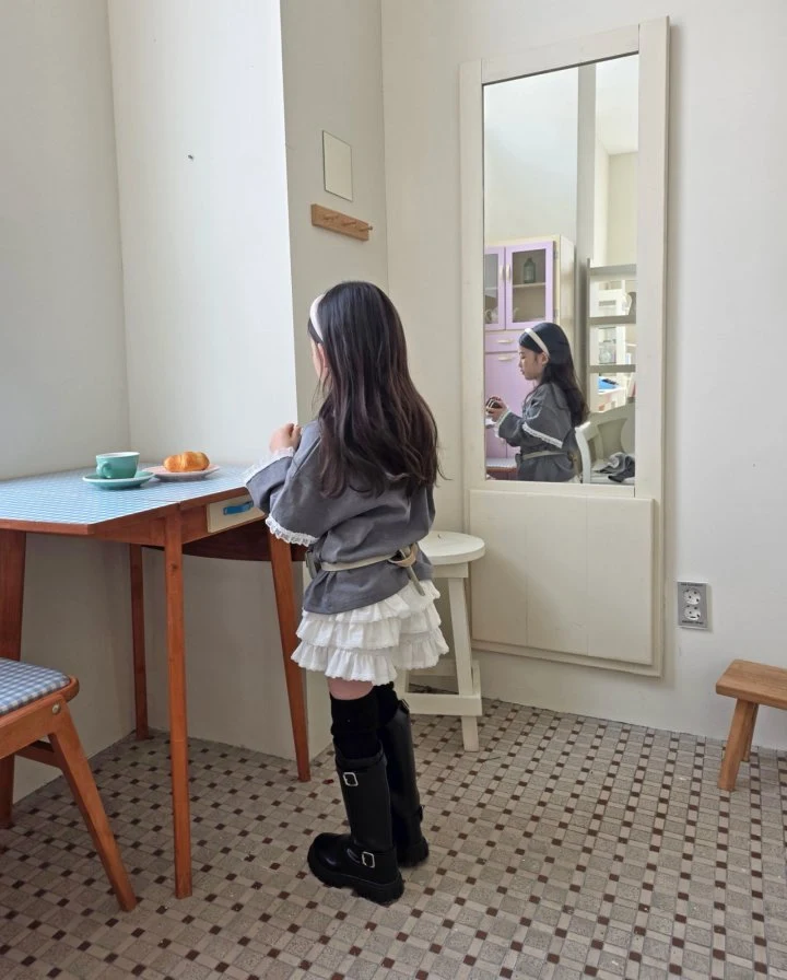 Comma - Korean Children Fashion - #littlefashionista - Point Lace Tee - 6