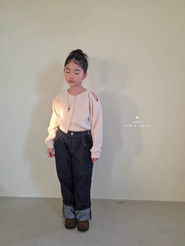 Comma - Korean Children Fashion - #magicofchildhood - Roll Up Belt Denim Pants - 3