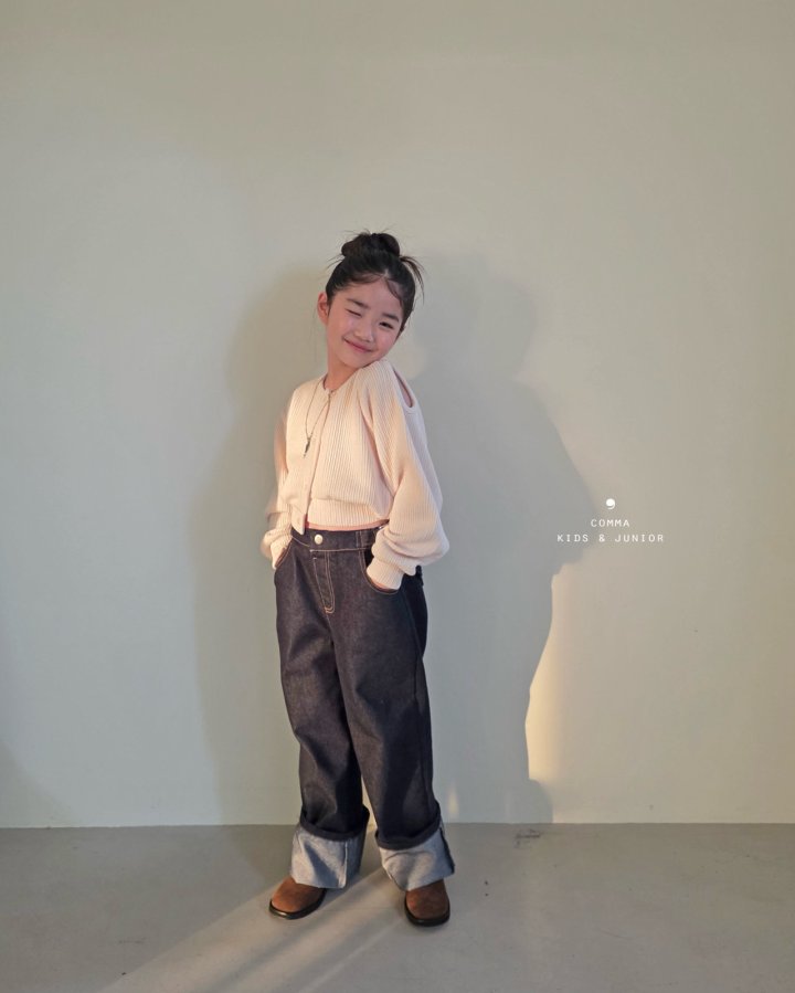 Comma - Korean Children Fashion - #magicofchildhood - Roll Up Belt Denim Pants - 4