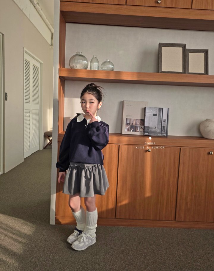 Comma - Korean Children Fashion - #minifashionista - Embroidered Collar Tee - 3