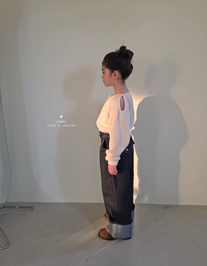 Comma - Korean Children Fashion - #prettylittlegirls - Roll Up Belt Denim Pants - 5