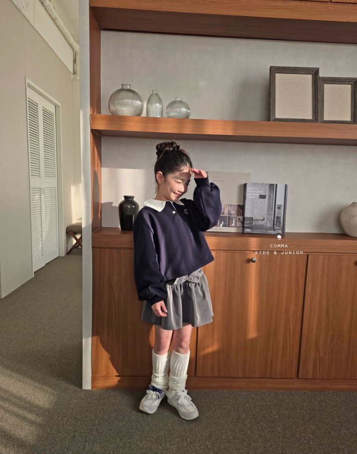 Comma - Korean Children Fashion - #minifashionista - Embroidered Collar Tee - 4