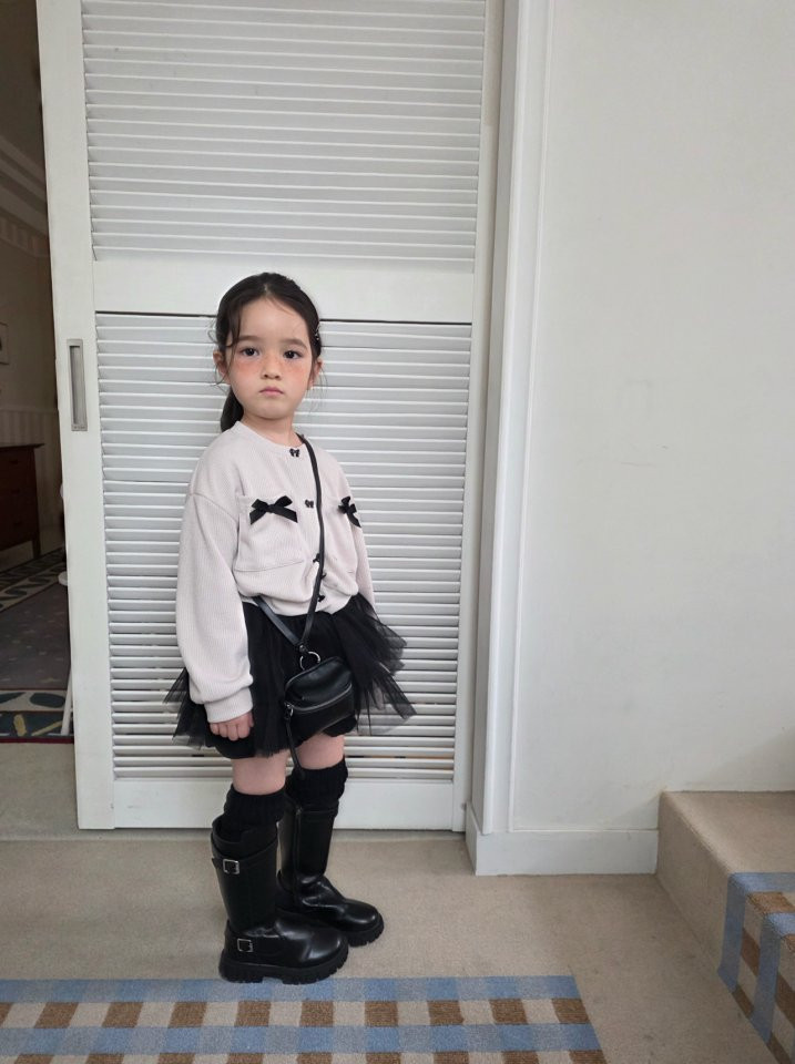 Comma - Korean Children Fashion - #todddlerfashion - Ribbon Pocket Cardigan
