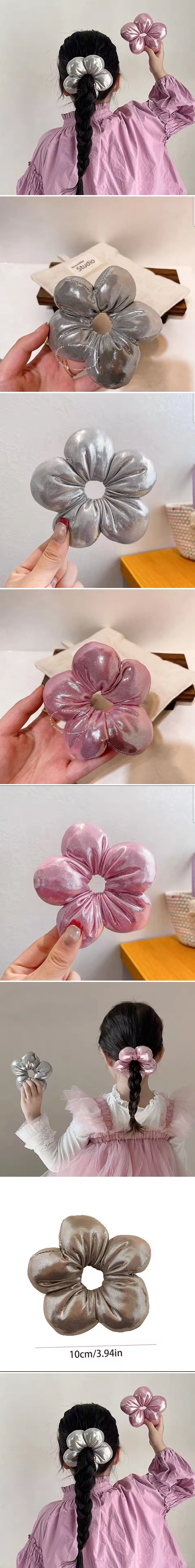 Daily shop - Korean Children Fashion - #designkidswear - Flower Petal Bread Scrunchie (set of 3)