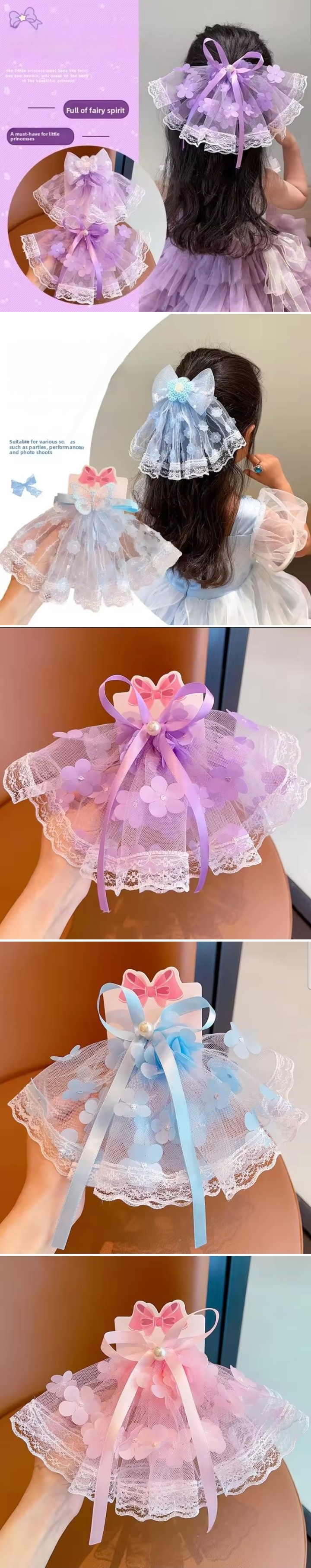 Daily shop - Korean Children Fashion - #kidsshorts - Princess Flower Sha Claw Clip