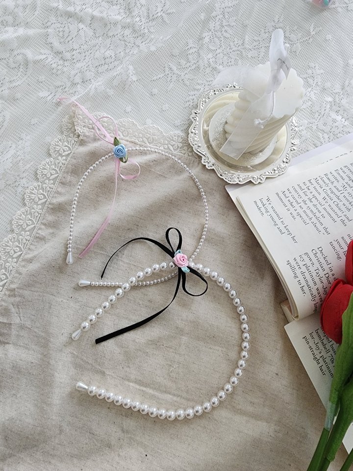 Dalla - Korean Children Fashion - #Kfashion4kids - Rose Pearl Headband - 5