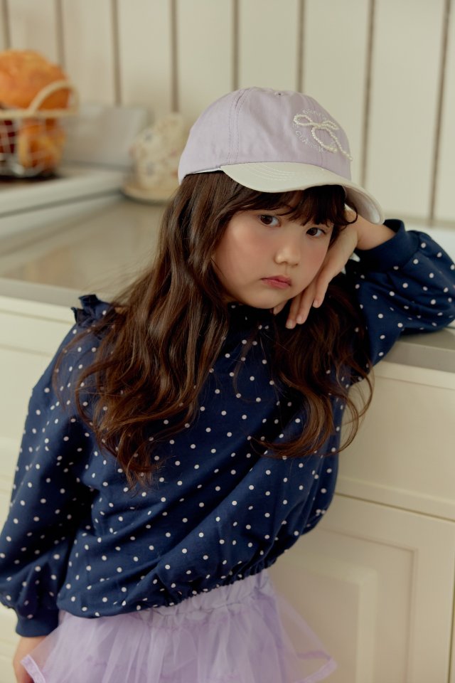 Dalla - Korean Children Fashion - #Kfashion4kids - Dot Boat Neck Sweatshirt - 9