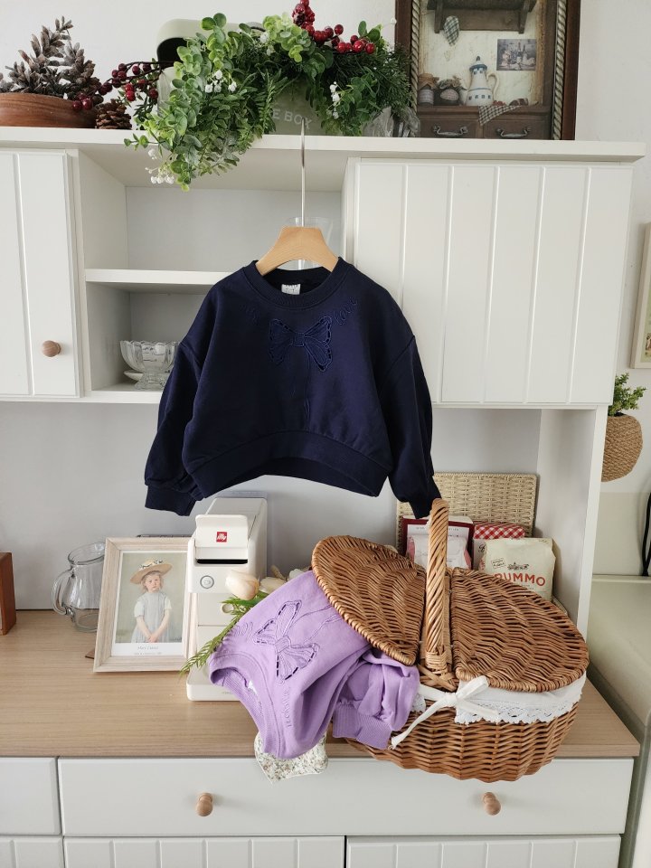 Dalla - Korean Children Fashion - #childofig - Punching Ribbon Embroidery Sweatshirt - 4