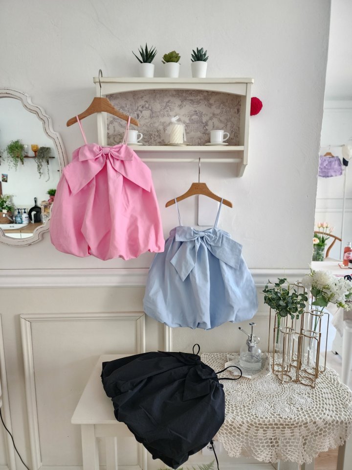 Dalla - Korean Children Fashion - #childrensboutique - Big Ribbon Balloon One-piece - 7
