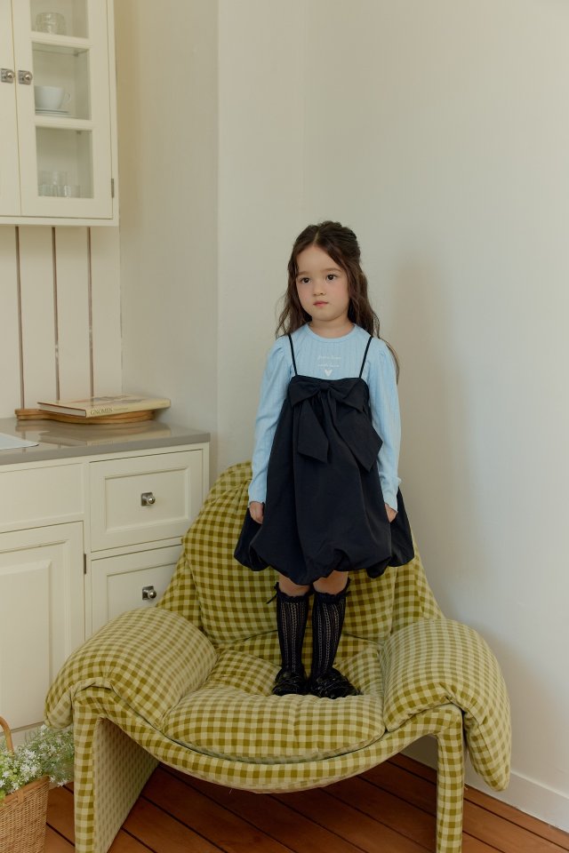 Dalla - Korean Children Fashion - #designkidswear - Big Ribbon Balloon One-piece - 8