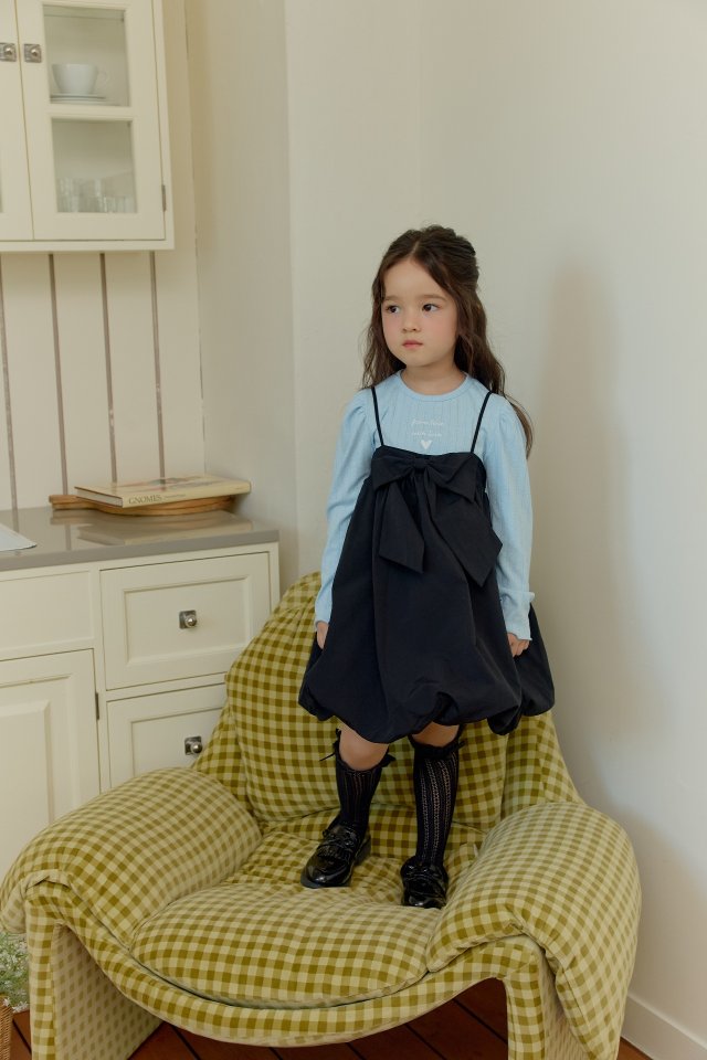 Dalla - Korean Children Fashion - #discoveringself - Big Ribbon Balloon One-piece - 9