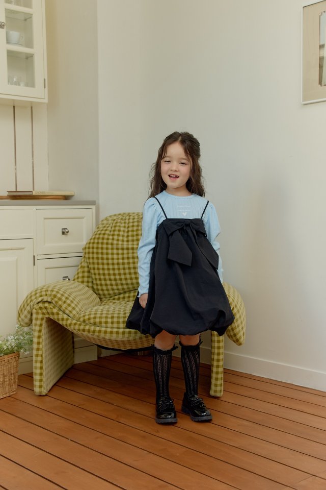 Dalla - Korean Children Fashion - #fashionkids - Big Ribbon Balloon One-piece - 10