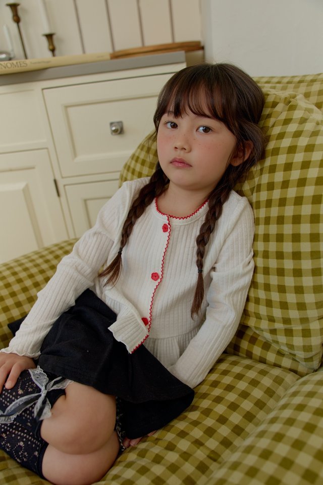 Dalla - Korean Children Fashion - #fashionkids - Kitsch Ribbed Cardigan - 9