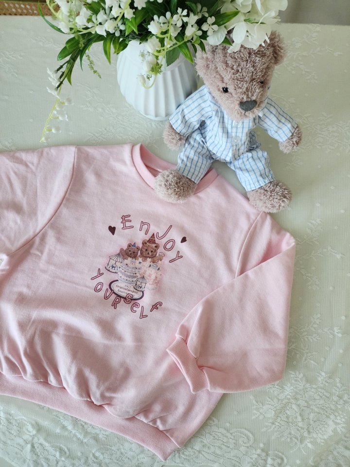 Dalla - Korean Children Fashion - #kidsshorts - Enjoy Bear Sweatshirt - 5