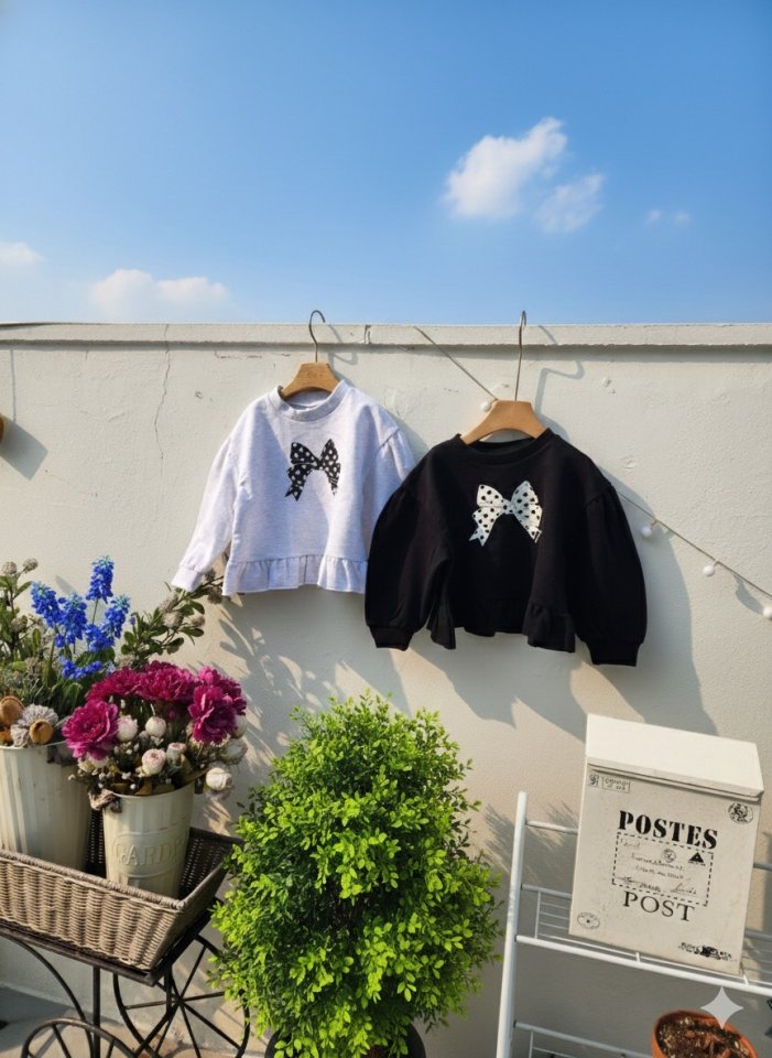 Dalla - Korean Children Fashion - #fashionkids - Heart Ribbon Sweatshirt - 4